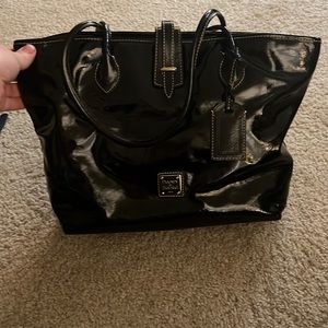 DOONEY AND BURKE PATENT LEATHER TOTE